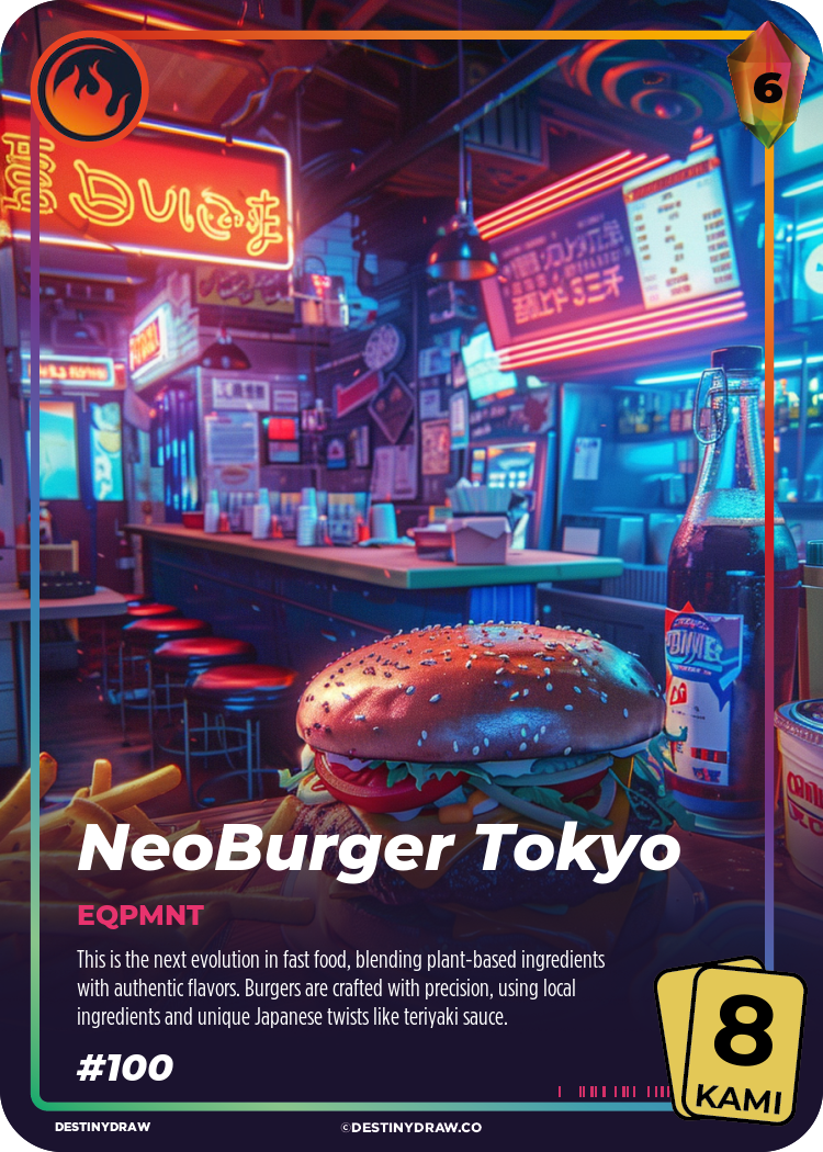 Front design of the NeoBurger Tokyo DestinyDraw Card in Destiny (Kami 8)