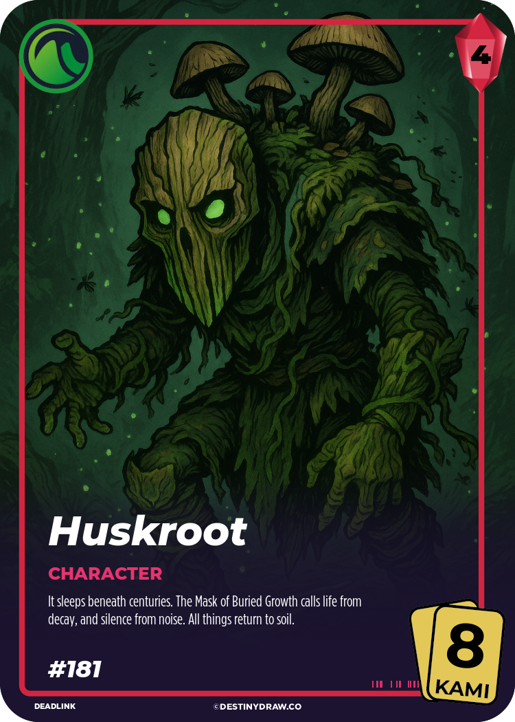 Front design of the Huskroot DestinyDraw Card in Mystic (Kami 8)